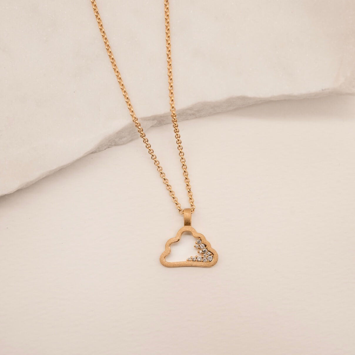 Sparkly Gold Cloud Charm Necklace