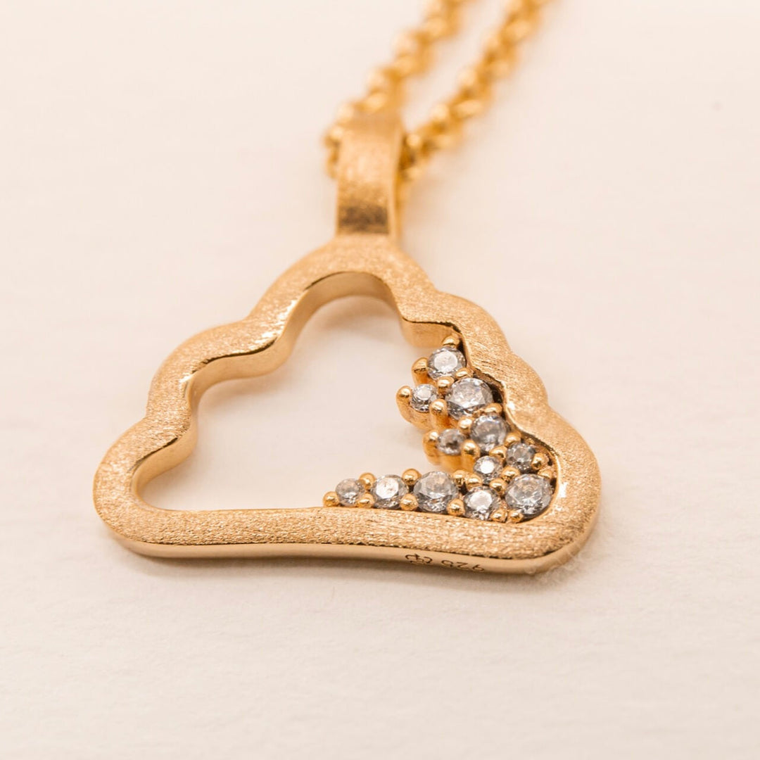 Sparkly Gold Cloud Charm Necklace