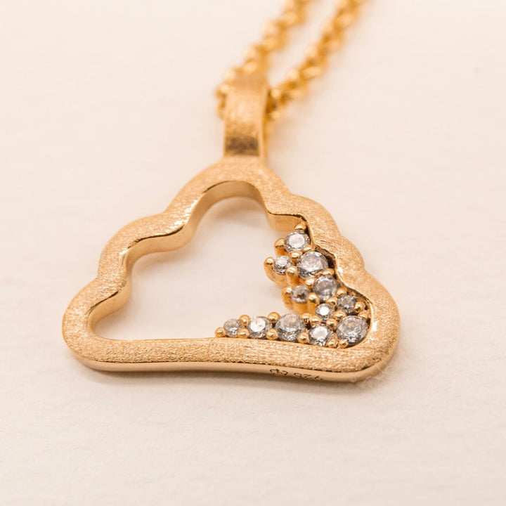Sparkly Gold Cloud Charm Necklace
