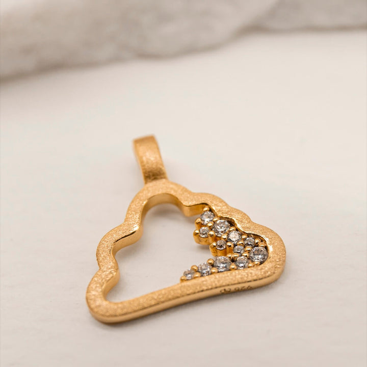 Sparkly Gold Cloud Charm Pendant