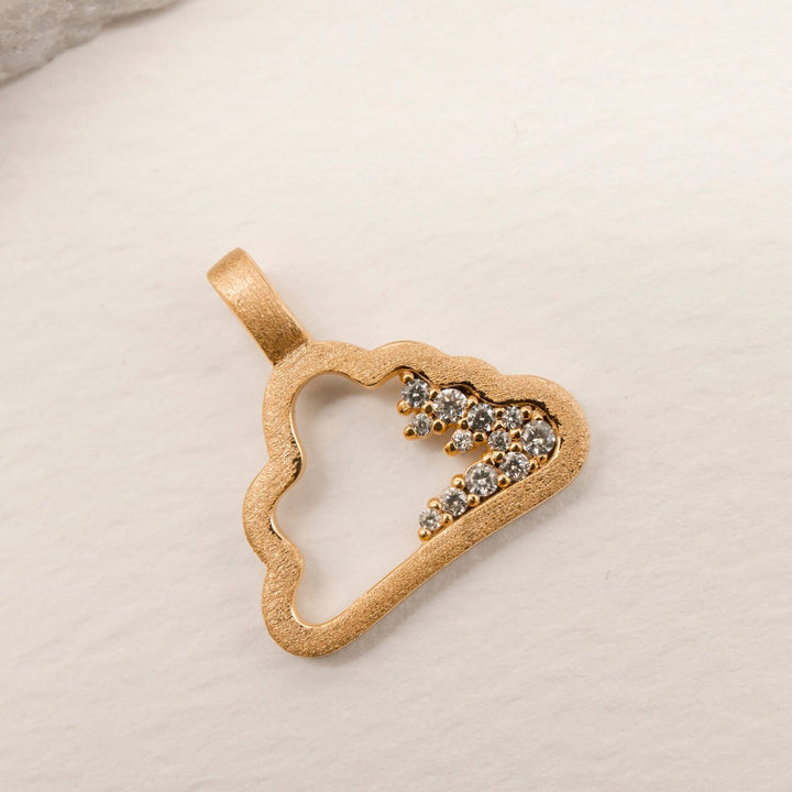 Sparkly Gold Cloud Charm Pendant