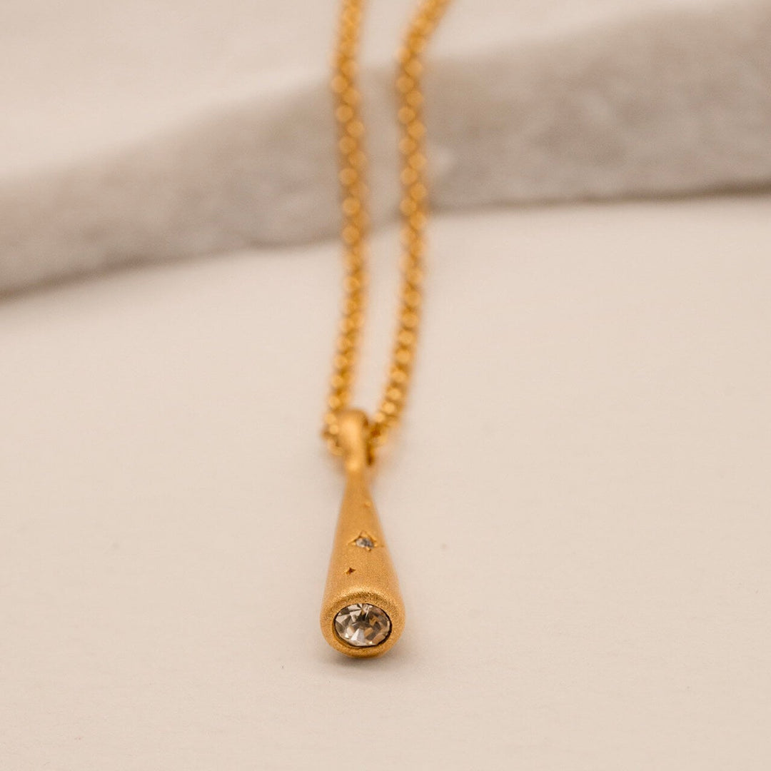 Sparkly Comet Gold Charm Necklace