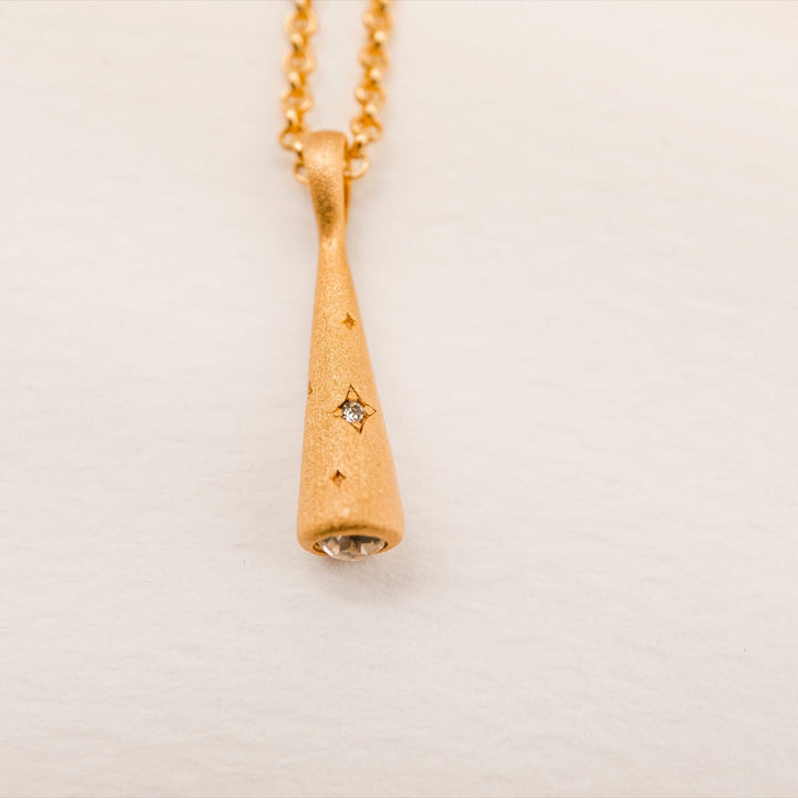 Sparkly Comet Gold Charm Pendant