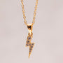 Sparkly Gold Lightning Bolt Charm Necklace