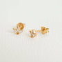 Sparkly Marquise Fan Gold Stud Earrings