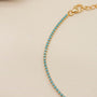 Turquoise and 18k gold vermeil dainty tennis bracelet - close-up