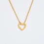 Brushed Gold Vermeil Heart Connector Pendant Necklace