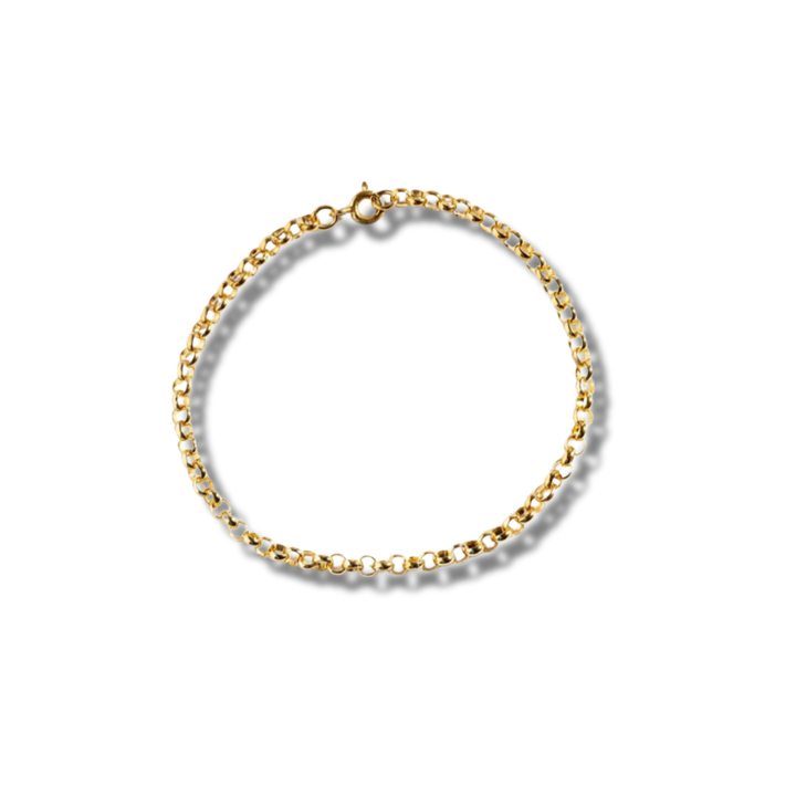 Round Rolo Gold Chain Bracelet