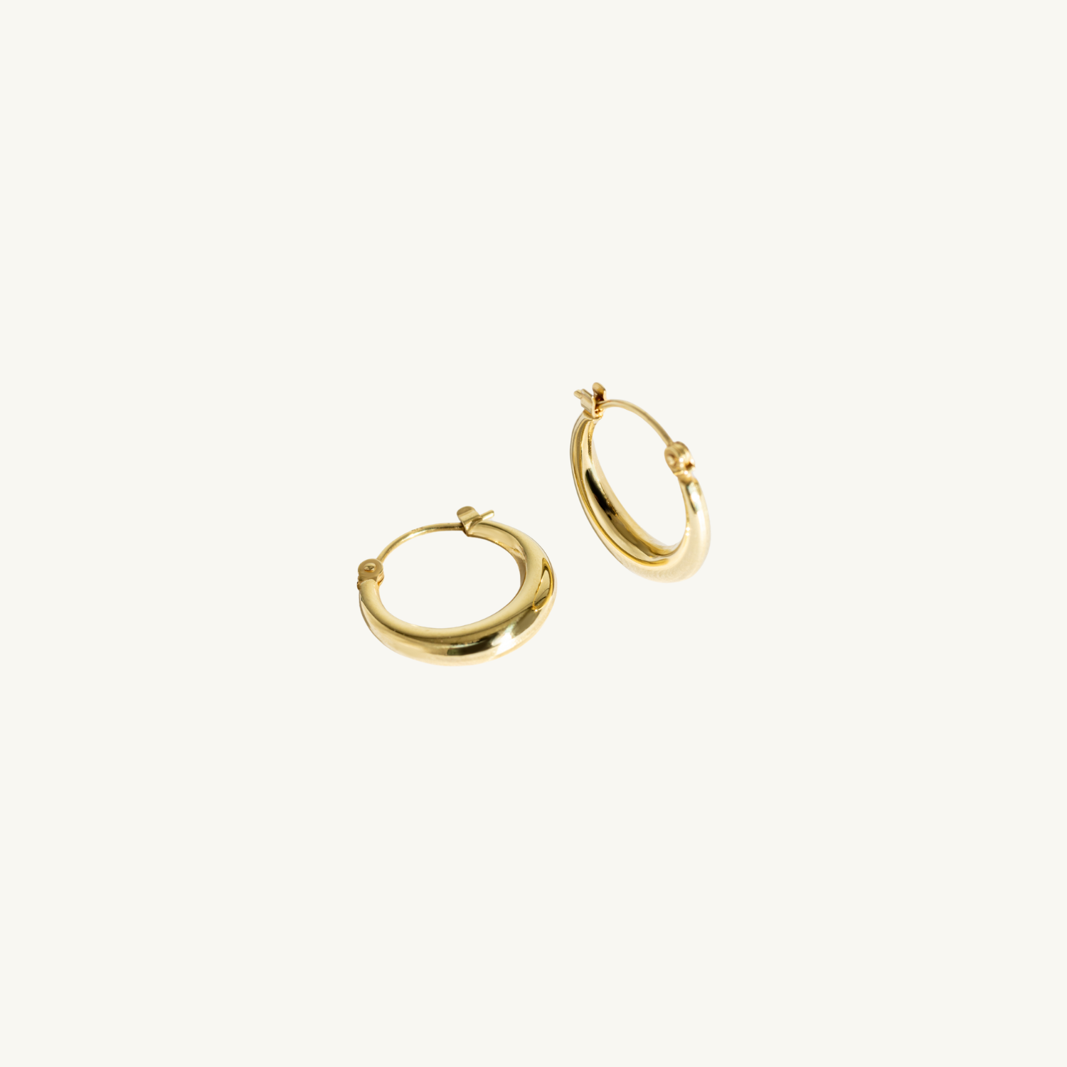9ct Solid Gold Curved Hoop Earrings