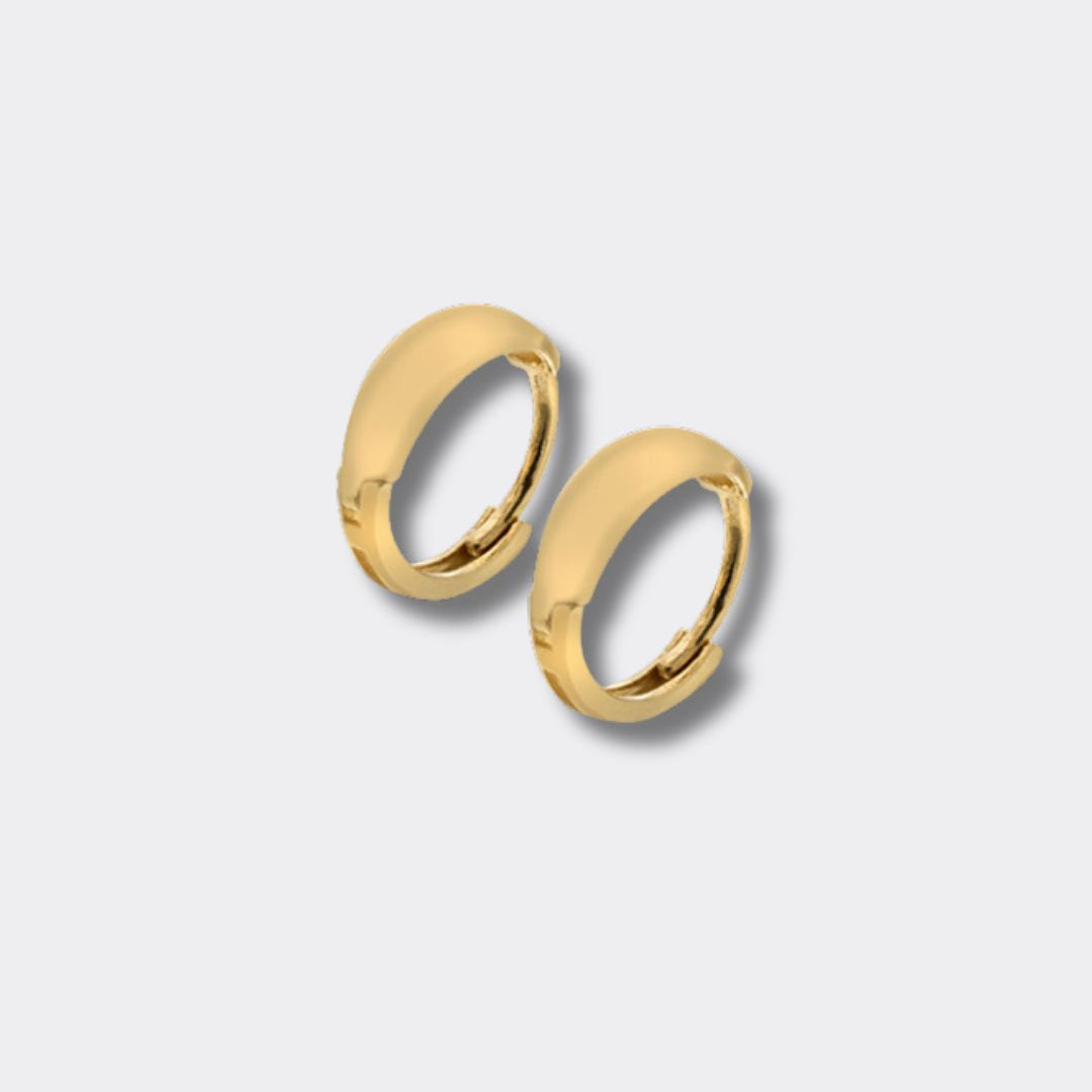 9ct Solid Gold Rounded Fluid Huggie Earrings