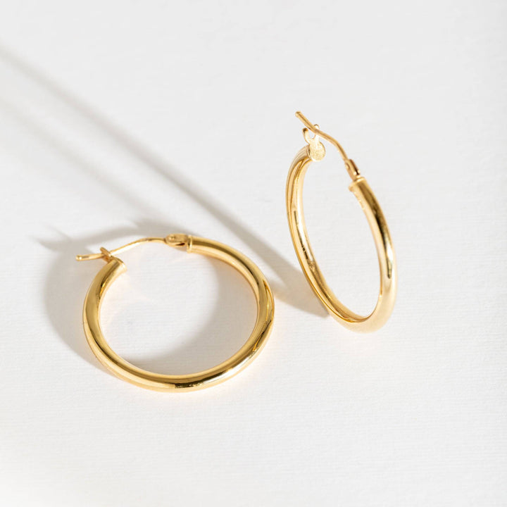 9ct solid gold large 20mm hoop earrings
