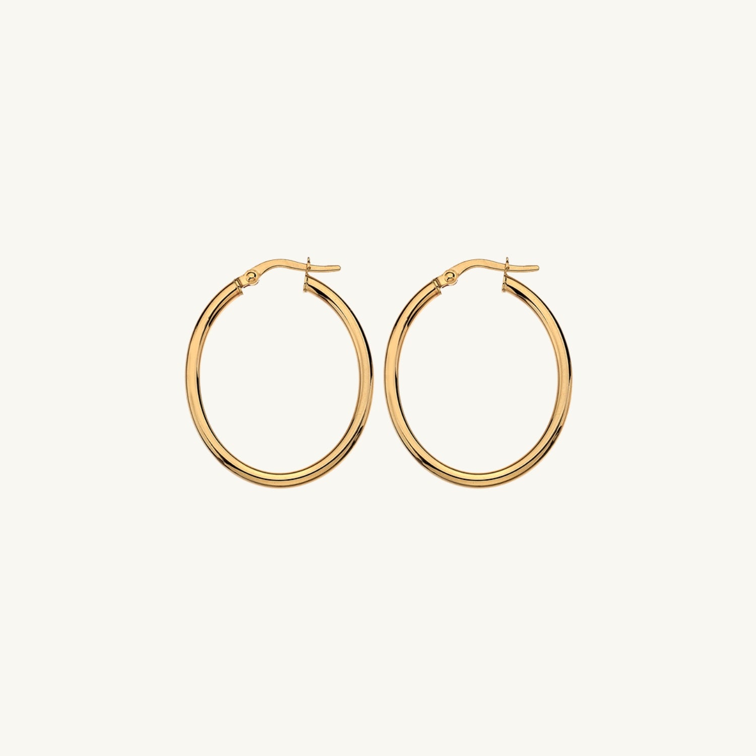 Oval 9ct Solid Gold Hoops