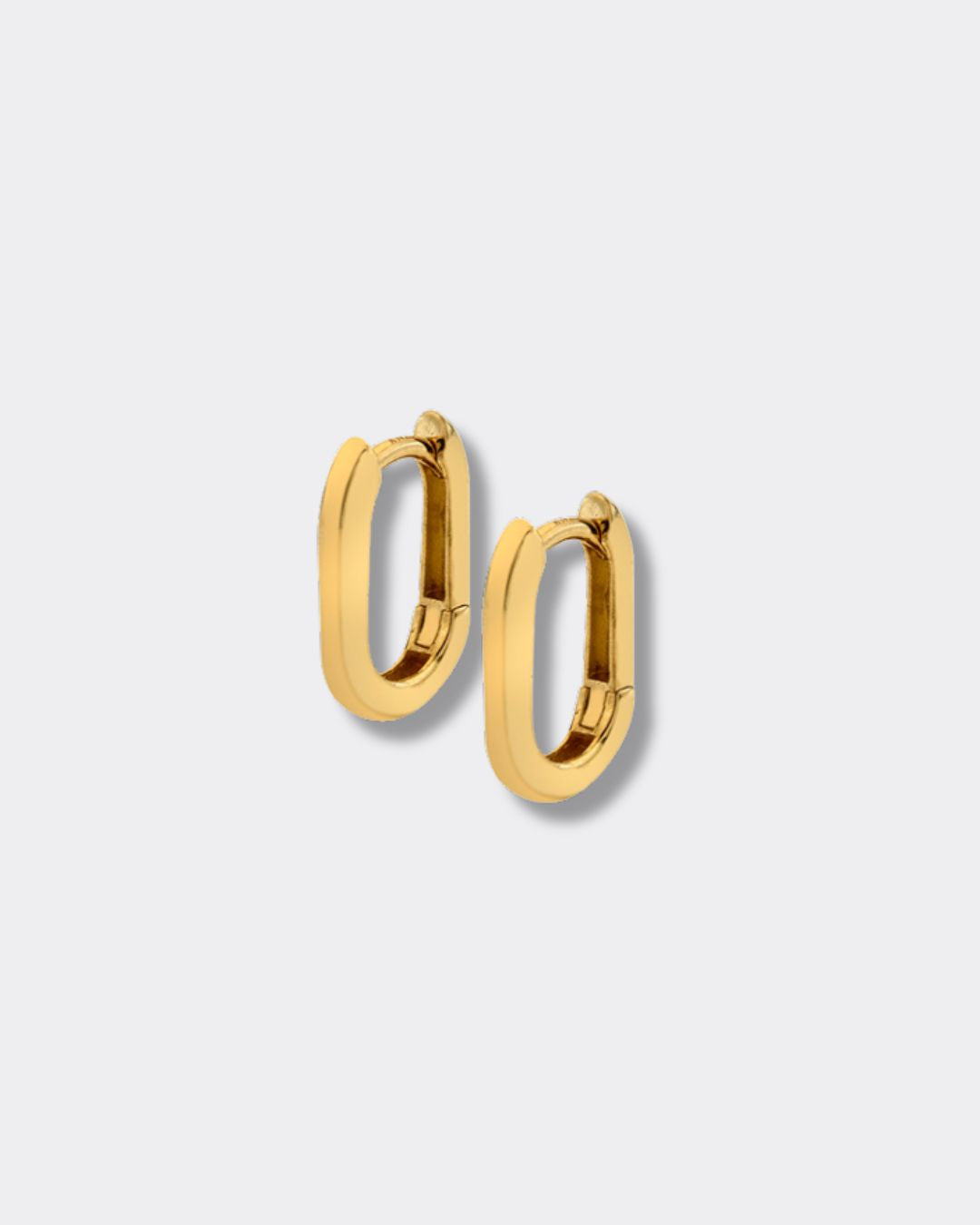 9ct Solid Gold Rectangular Huggie Earrings