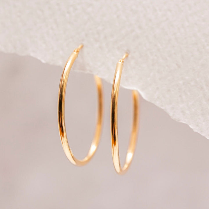9ct Solid Gold 30mm Hoop Earrings - Claire Hill Designs