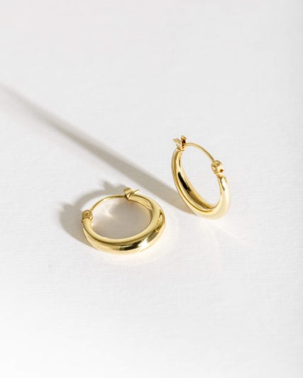 9ct Solid Gold Curved Hoop Earrings