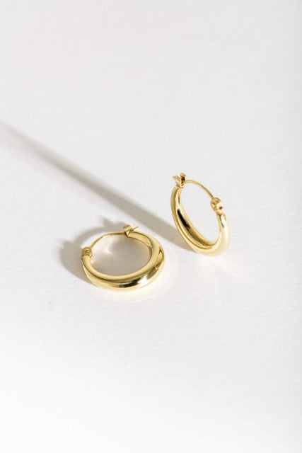 9ct Solid Gold Curved Hoop Earrings