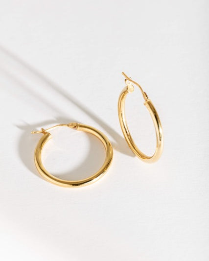 Medium 9ct Solid Gold Hoops