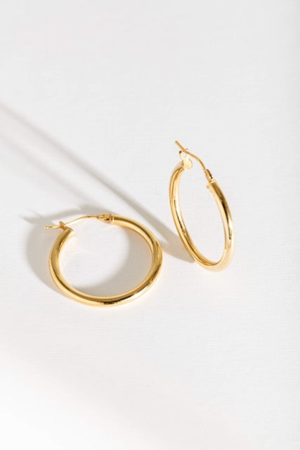 Medium 9ct Solid Gold Hoops