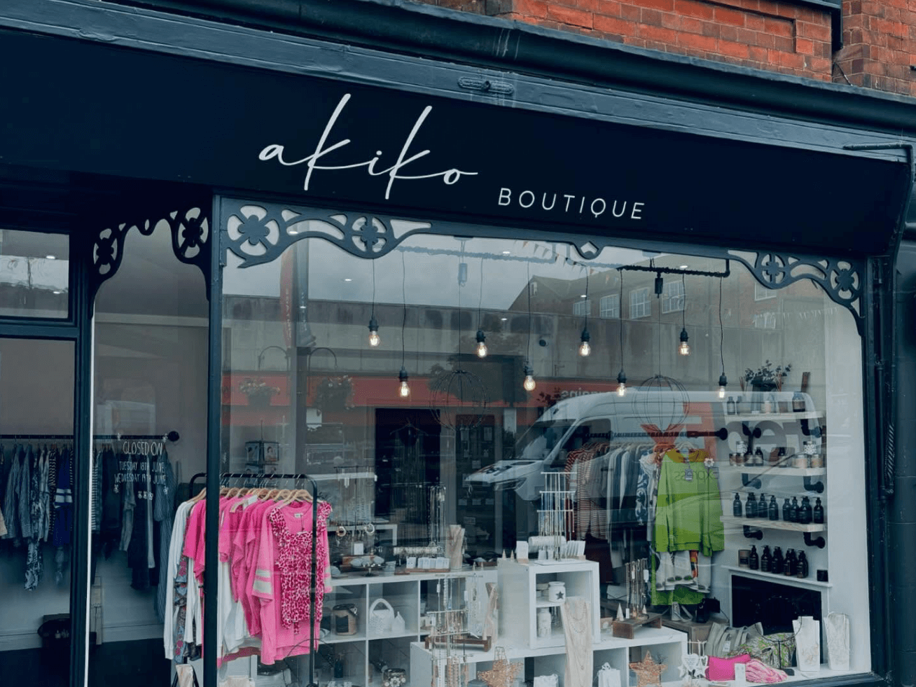 Akiko clothing and jewellery shop storefront 