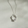 Amethyst Silver Circle Necklace (Large)