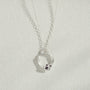 Amethyst Silver Circle Necklace (Small)