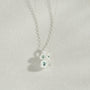 Aquamarine and Silver Lichen Pendant Necklace