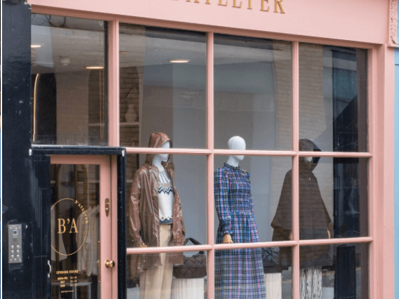 B'Ateleyer clothing boutique exterior 
