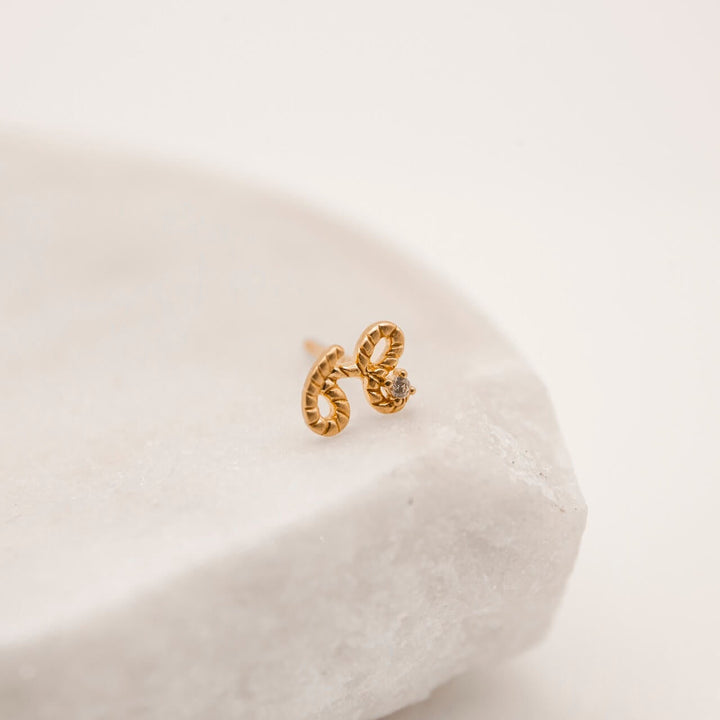 Beautiful Gold Vermeil Shorthand Stud Earring - Claire Hill Designs 