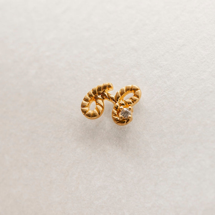 Beautiful Gold Vermeil Shorthand Stud Earring - Claire Hill Designs 