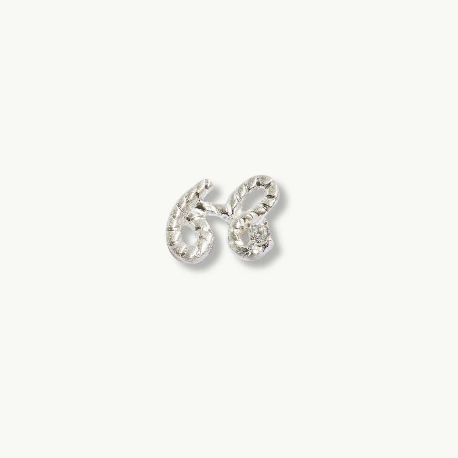 Beautiful Silver Shorthand Stud Earring