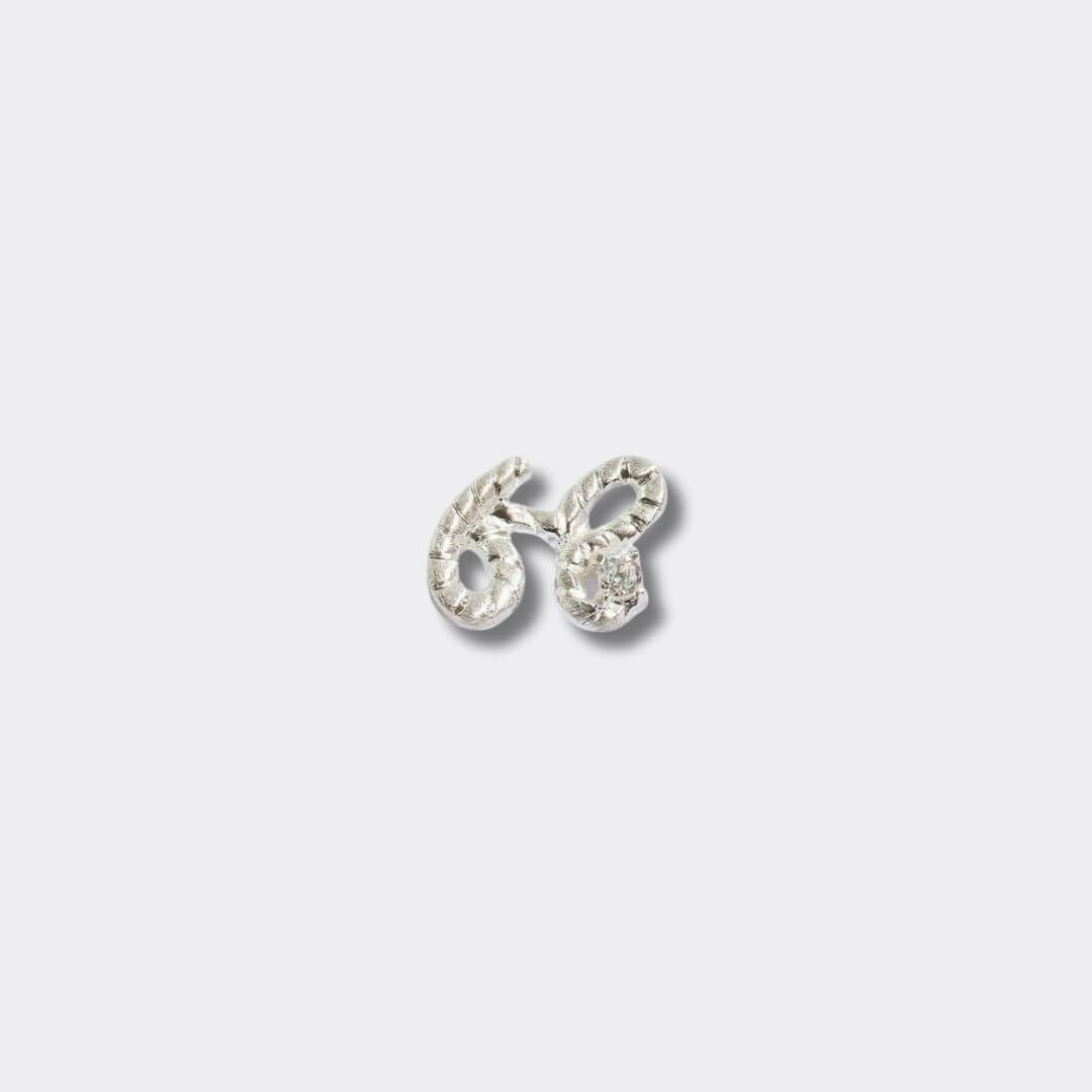 Beautiful Silver Shorthand Stud Earring