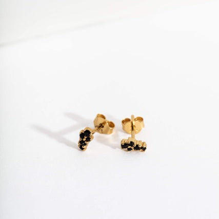 Black Gold Galaxy Stud Earrings
