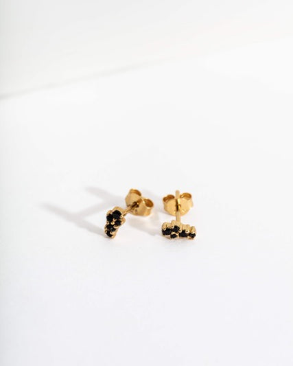 Black Gold Galaxy Stud Earrings