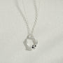 Sapphire Silver Circle Necklace (Small)