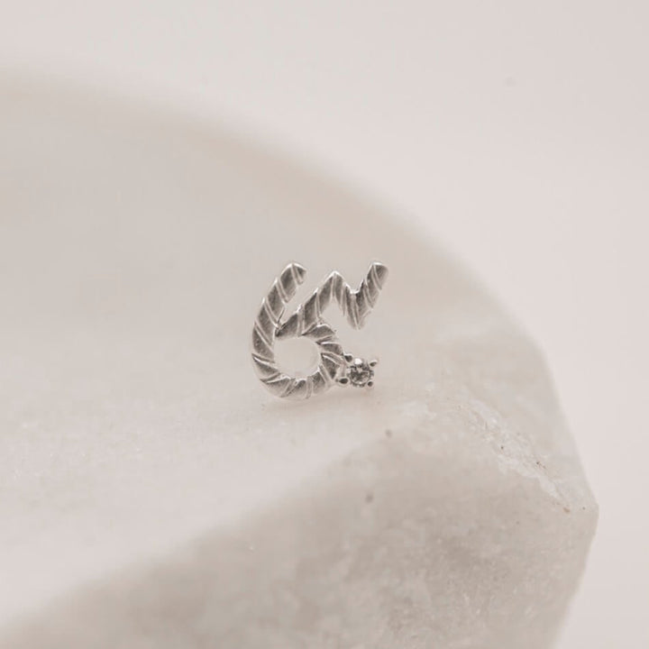 Brave Silver Shorthand Stud Earring - Claire Hill Designs