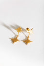 Brushed Gold Double North Star Earrings