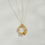 Citrine and Gold Branch Circle Necklace - Large