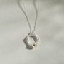 Citrine Silver Circle Necklace (Large)