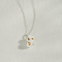 Citrine Silver Lichen Pendant Necklace