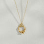 Citrine Gold Circle Necklace (Small)