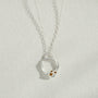 Citrine Silver Circle Necklace (Small)