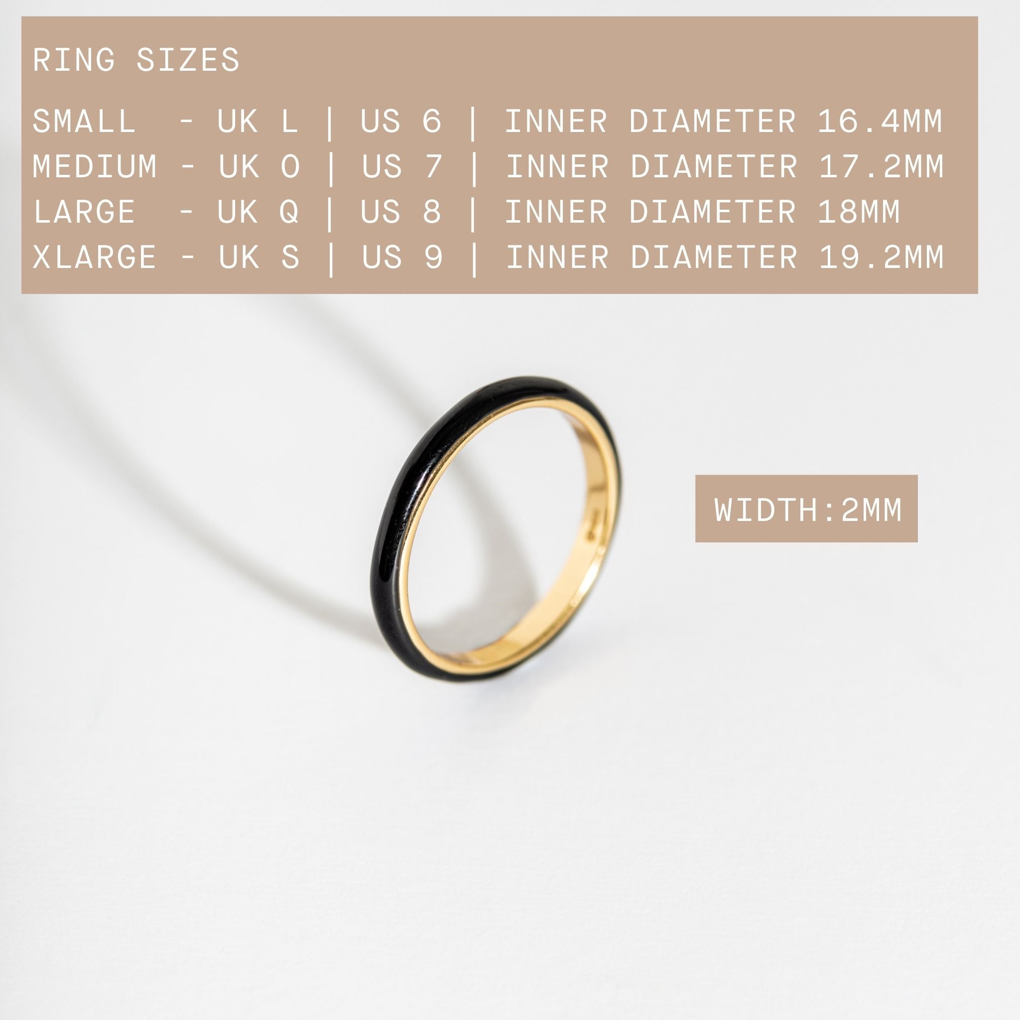 Black and Gold Enamel Stacking Ring ♢ Dainty Rings – Claire Hill