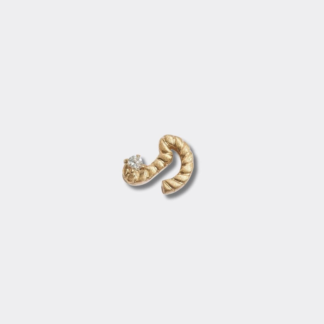 Courage Gold Shorthand Stud Earring