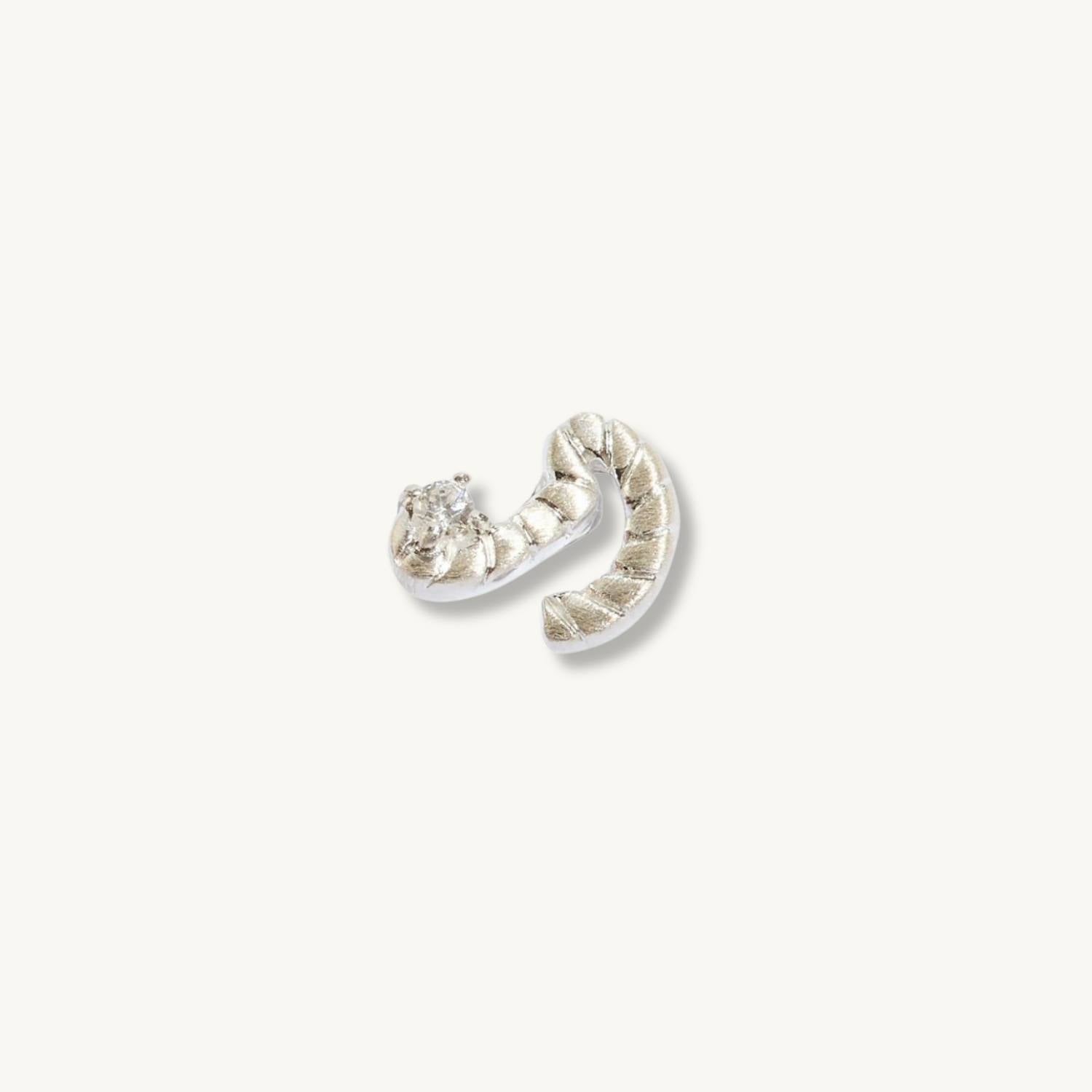 Courage Silver Shorthand Stud Earring