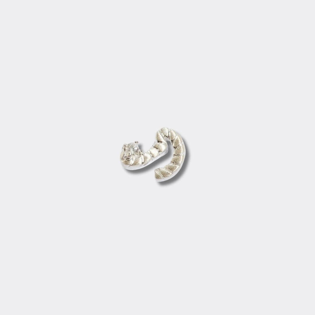 Courage Silver Shorthand Stud Earring