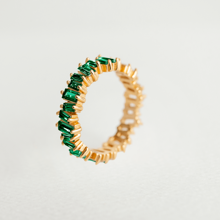 Emerald Gold Vermeil baguette ring