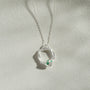 Emerald Silver Circle Necklace (Large)