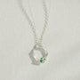 Emerald Silver Circle Necklace (Small)
