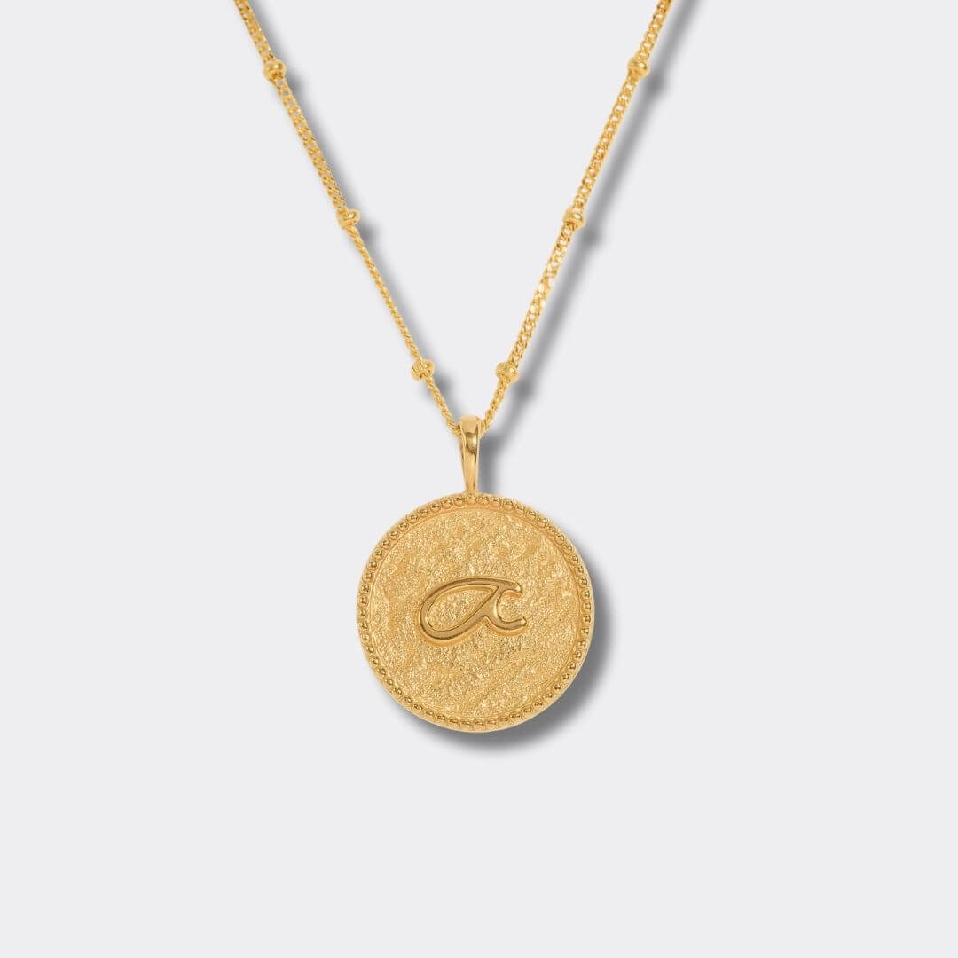 “Fuck” Gold Shorthand Coin Necklace