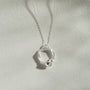 Garnet Silver Circle Necklace (Large)